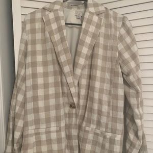 Checkered Linen Blazer